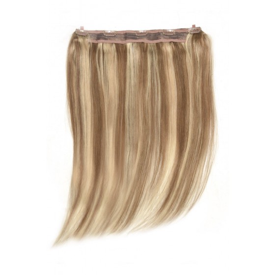 Remy Human Hair extensions Quad Weft straight - bruin / blond 10/16#