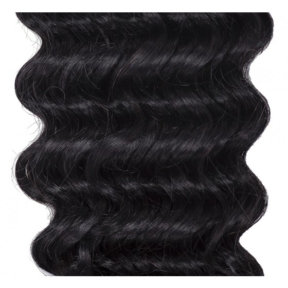 Remy Human Hair extensions curly 14" - zwart 1#