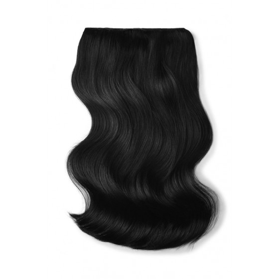 Remy Human Hair extensions Double Weft straight - zwart 1#