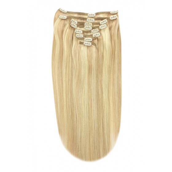 Remy Human Hair extensions straight - blond 27/613