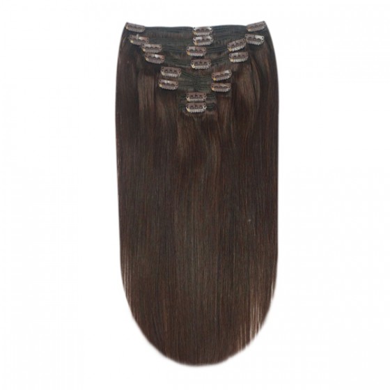 Remy Human Hair extensions straight - bruin 2#