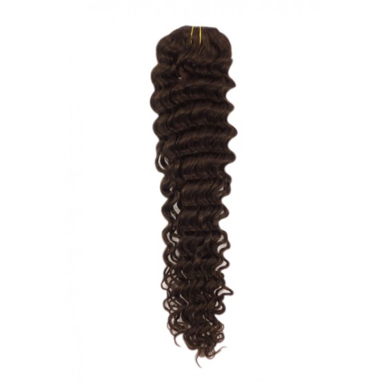 Remy Human Hair extensions curly - bruin 2#