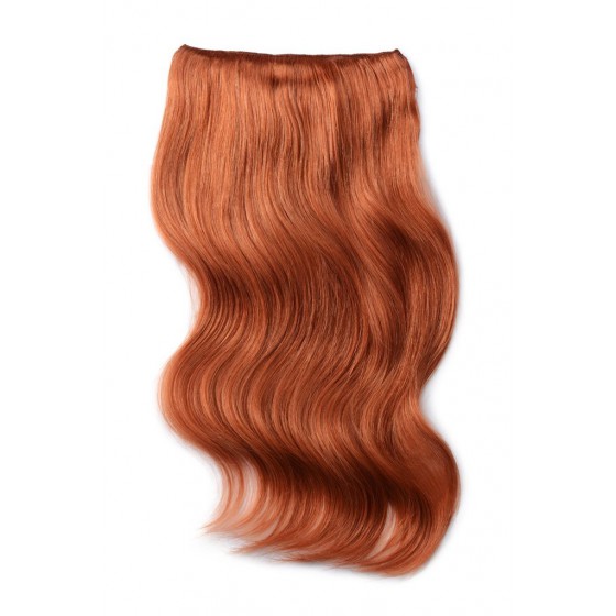 Remy Human Hair extensions Double Weft straight - rood 350#