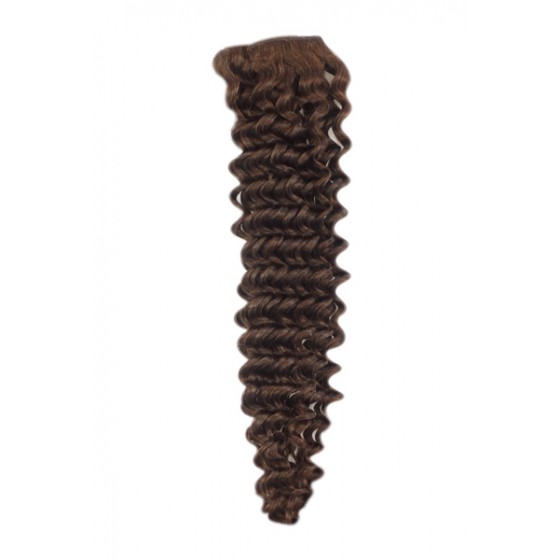 Remy Human Hair extensions curly - bruin 4#