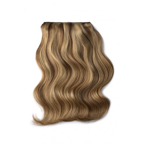 Remy Human Hair extensions Double Weft straight - bruin / blond 6/27#