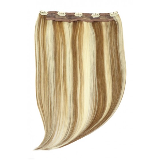Remy Human Hair extensions Quad Weft straight - bruin / blond 6/613#