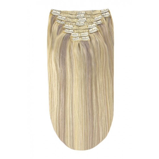 Remy Human Hair extensions straight - blond / silver sand 60/SS