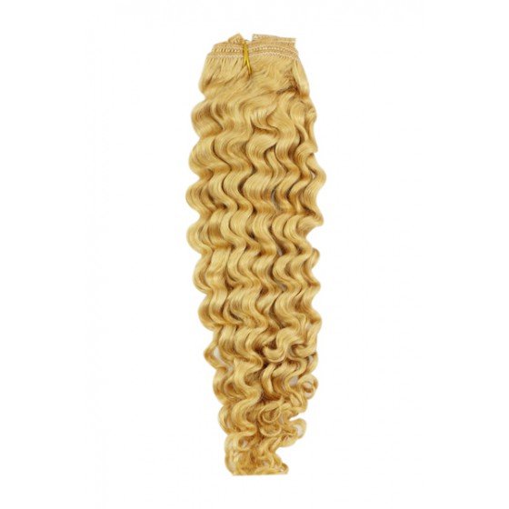 Remy Human Hair extensions curly - blond 613#