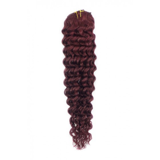 Remy Human Hair extensions curly - mahonie 99J#