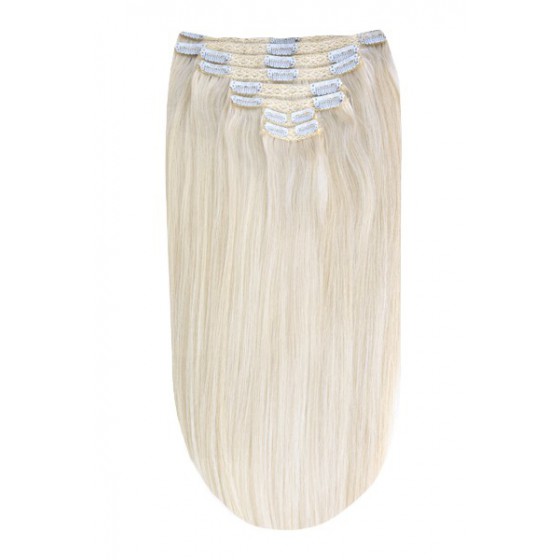 Remy Human Hair extensions Double Weft straight 16" - Ice Blond