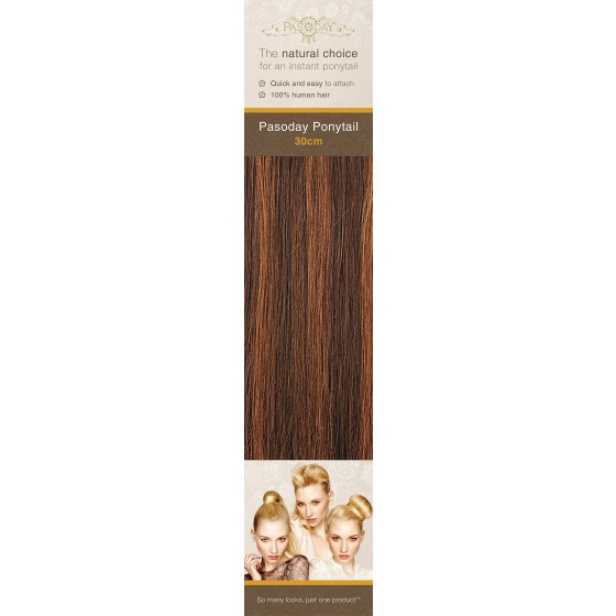 Flip-In Hair Pasoday Ponytail - 4/30 Rich Brown/Light Auburn