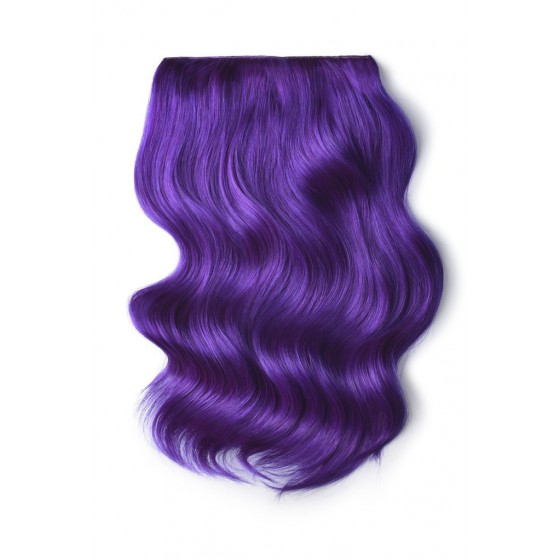Remy Human Hair extensions Double Weft straight - purple#