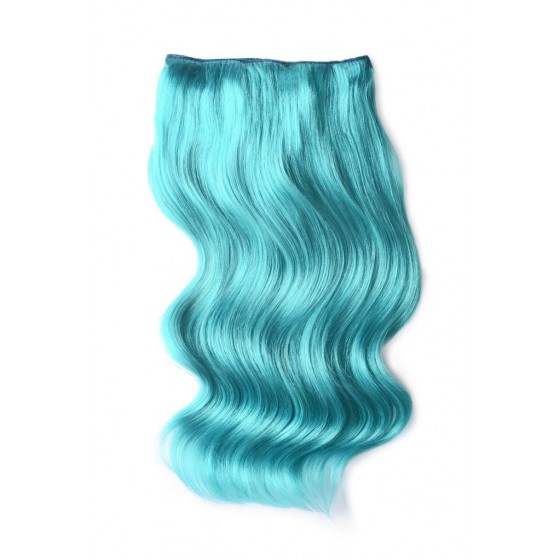 Remy Human Hair extensions Double Weft straight - Turquoise#