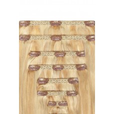 Remy Human Hair extensions Double Weft straight - blond 16/613#