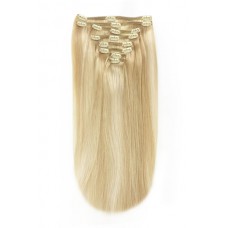 Remy Human Hair extensions straight - bruin / blond 16/613