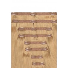 Remy Human Hair extensions Double Weft straight - blond 16#