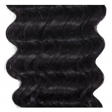 Remy Human Hair extensions curly - zwart 1#