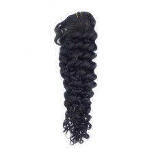 Remy Human Hair extensions curly - zwart 1#