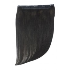 Remy Human Hair extensions Quad Weft straight 18" - zwart 1B#-
