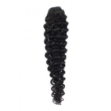 Remy Human Hair extensions curly - zwart 1B#