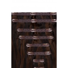 Remy Human Hair extensions Double Weft straight - bruin 2/4/6#
