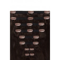 Remy Human Hair extensions Double Weft straight - bruin 2#