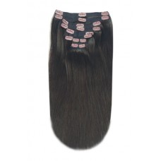 Remy Human Hair extensions Double Weft straight 20" - bruin 2#