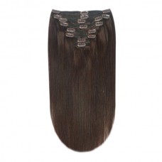 Remy Human Hair extensions straight - bruin 2#