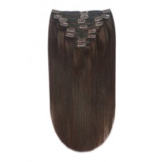 Remy Human Hair extensions straight 16" - bruin 2#