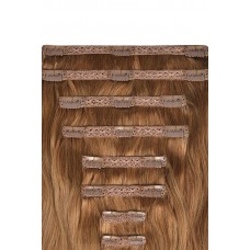Remy Human Hair extensions Double Weft straight - rood 30#