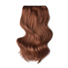 Remy Human Hair extensions Double Weft straight - rood 33#