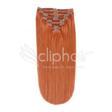 Remy Human Hair extensions Double Weft straight 22" - rood 350#