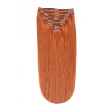 Remy Human Hair extensions straight 18" - natural red 350#