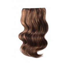 Remy Human Hair extensions Double Weft straight - bruin / rood 4/30#