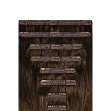 Remy Human Hair extensions Double Weft straight - bruin 4#