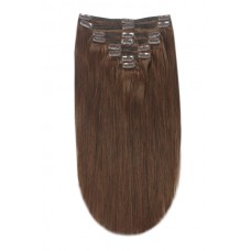 Remy Human Hair extensions straight 16" - brown 4#