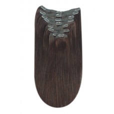 Remy Human Hair extensions Double Weft straight 18" - bruin 4#