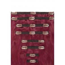 Remy Human Hair extensions Double Weft straight - rood 530#