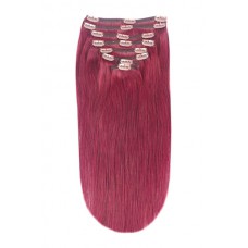 Remy Human Hair extensions Double Weft straight 16" - rood 530#
