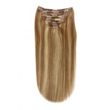 Remy Human Hair extensions straight - bruin / blond 6/27