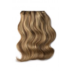 Remy Human Hair extensions Double Weft straight - bruin / blond 6/27#