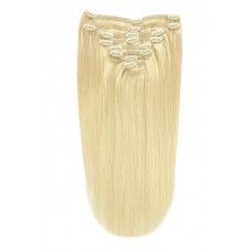 Remy Human Hair extensions straight 18" - blond 613#