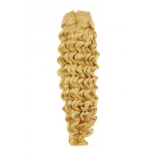 Remy Human Hair extensions curly 14" - blond 613#