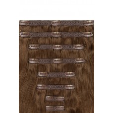 Remy Human Hair extensions Double Weft straight - bruin 8#