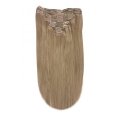 Remy Human Hair extensions Double Weft straight 18" - bruin 8#