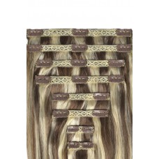 Remy Human Hair extensions Double Weft straight - blond 9/613#-20