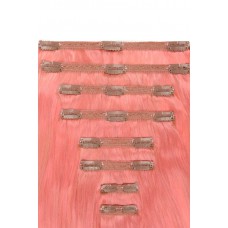 Remy Human Hair extensions Double Weft straight - roze Pink#