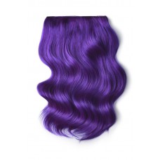 Remy Human Hair extensions Double Weft straight - purple#