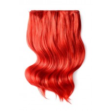 Remy Human Hair extensions Double Weft straight - rood Red#
