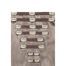 Remy Human Hair extensions Double Weft straight - Silver Grey#